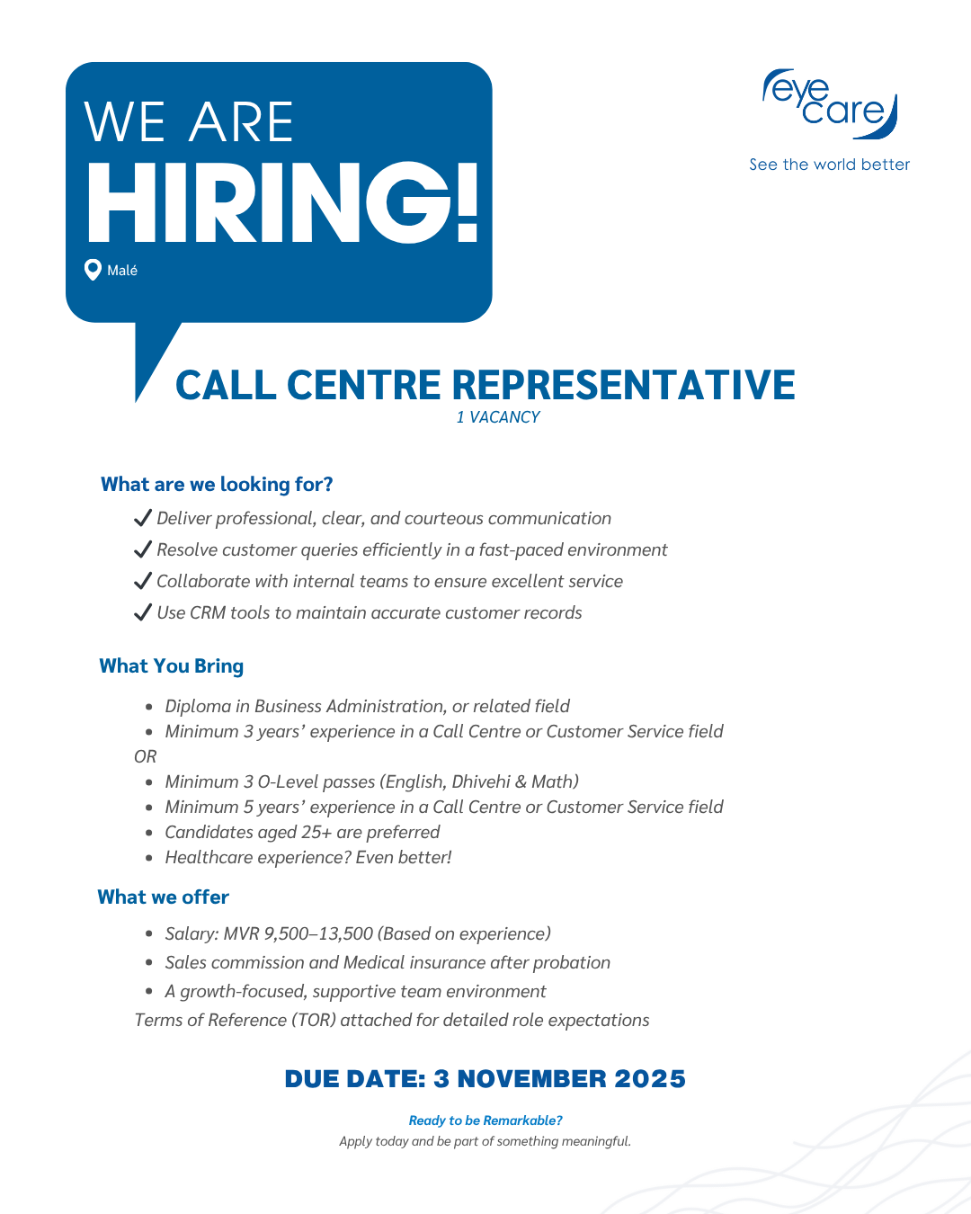 Call Centre Representative