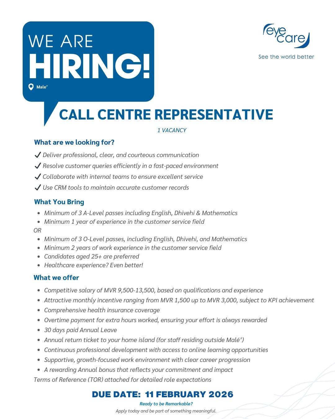 Call Centre Representative