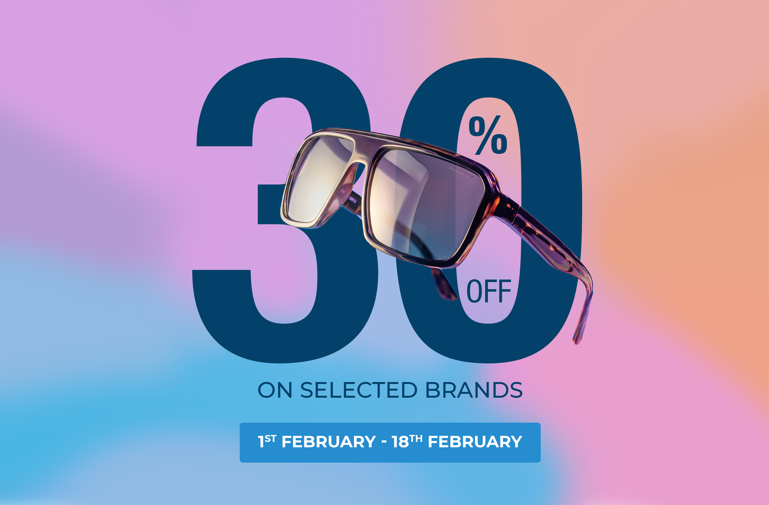 EyeCare Optical 30% off selected eyewear promotion featuring Vogue and Arnette frames
